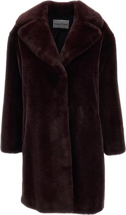 Stand Studio Cocoon Coat with Notched Collar and Concealed Closure