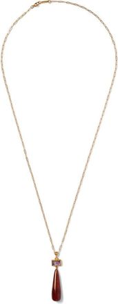 Chan Luu Messina Semiprecious Stone Pendant Necklace in Red Agate at Nordstrom