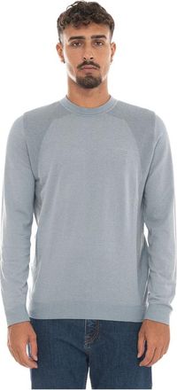 HUGO BOSS KN Momentum-Lite Ronde Hals Trui - Heren - Ronde hals truien - Blauw - XL - Katoen - Truien & Vesten