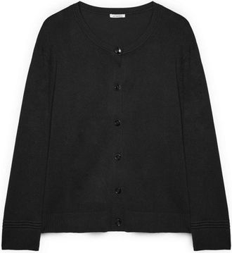 Fiorella Rubino Cardigan in Misto Viscosa - - Knitwear - Donna - Nero - 2XL
