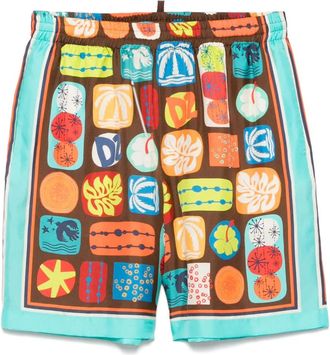 Dsquared2 Shorts con vita elasticizzata - Blu