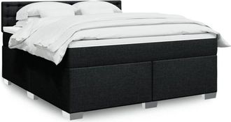 vidaXL Vidaxl - Cama Box Spring Con Colch&oacute;n Tela Negro 180x200 Cm