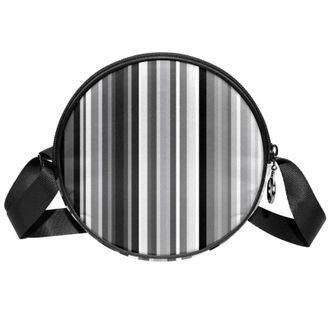 Generic Circle Crossbody Bag for Women, Black White Grey Striped Pattern Small Sling Bag Daypack with Zipper Adjustable Shoulder Straps Casual Ladies Girls Ro