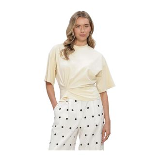 Second Female Missouri Tee - Dames - Tops - Beige - Maat: M