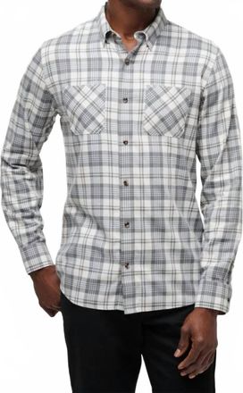 Travis Mathew Cloud Flannel Plaid Shirt In Vanilla Ice/quiet Shade