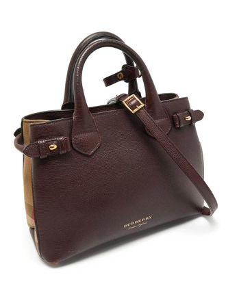 Burberry banner leather tote - Red