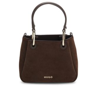 HUGO BOSS Faux-suede tote bag with logo lettering