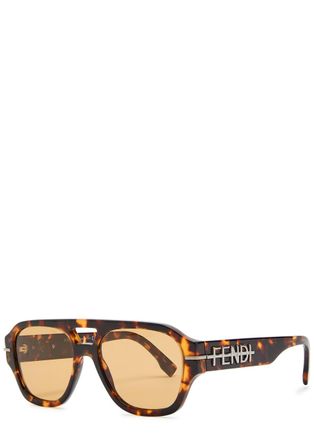 Fendi Aviator-style Sunglasses - Brown Brown - One Size