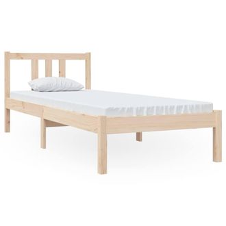 Berkfield Home Bed Frame Solid Wood 75x190 cm Small Single in Light Tan