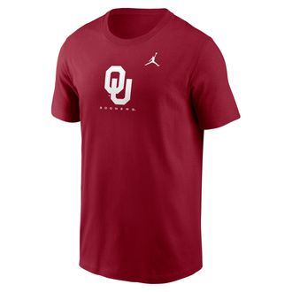 Nike Jordan Mens Oklahoma Courtside Jordan Brand Dri-FIT College T-Shirt in Red | 0JET69WOKN-L7G