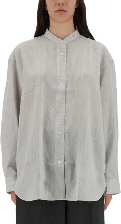 STUDIO NICHOLSON White Oversized Stripes Shirt