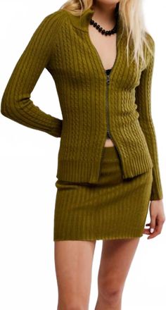 Free People Eliza Mini Skirt Sweater Set In Cardamon Seed