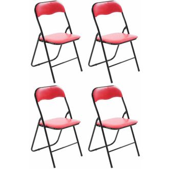 Clp Set De 4 Sillas Plegables Felix Rojo/negro