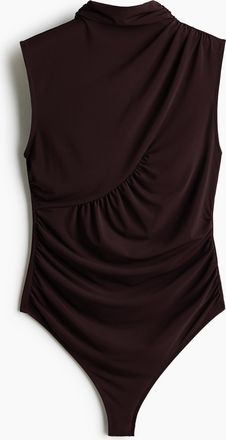 H&M Drapierter Tangabody - Dunkelbraun