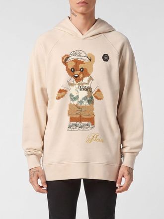 Philipp Plein Oversized Cotton Hoodie with Teddy Bear Print