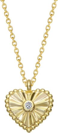 Rachel Glauber 14K Plated Cz Heart Necklace
