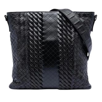 Bottega Veneta Pre-owned Cross Body Bags, female, Black, Size: ONE SIZE Pre-owned Woven Nappa Crossbody Bag