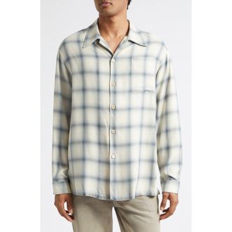 Our Legacy Every Check Button-Up Shirt in Sacramento Cowboy Viscose at Nordstrom, Size 42 Us
