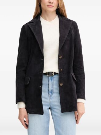 Pedro del Hierro suede blazer - women - Goat Skin/Polyester/Elastane - M - Blue