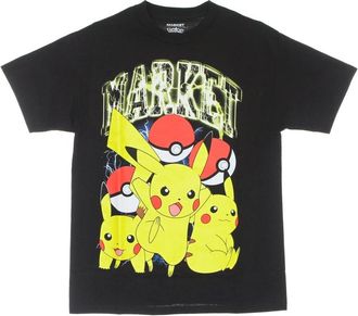 Market Pikachu Elektrische Shock T-shirt - Heren - T-shirts - Zwart - S - Katoen - Tops
