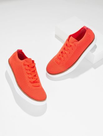 Talbots Brittany Knit Lace-Up Sneakers - Bright Papaya - 10 1/2 M Talbots