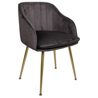 Wanderlust Deco Silla de madera tapizada gris 55x56x48/78