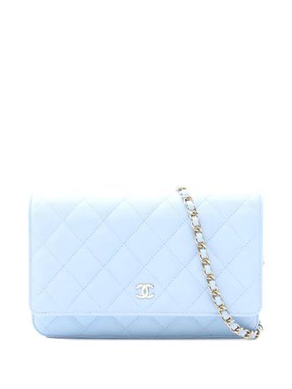 Chanel 2021 Classic Flap wallet-on-chain - women - Caviar Leather - One Size - Blue