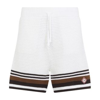 Casablanca Casual Shorts, male, White, Size: XL Crochet Short