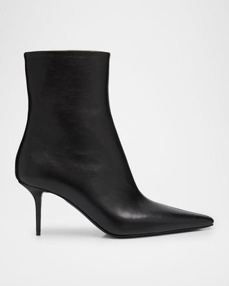 Saint Laurent 75mm Ashley Leather Booties