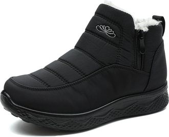 Generic Orthopedic Winter Boots, Thick Plush Lining Snow Short Boots With Side Zipper, Cozy Ankle Shoes (Black, M, Adult, Women, 10.5, Numeric, UK Footwear Si