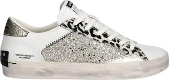 Crime London Distressed Chrome Fang - Dames - Sneakers - Grijs - 36 EU - Leer - Schoenen