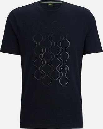 HUGO BOSS Mens Mirror Artwork T-Shirt - Navy - Size: 38