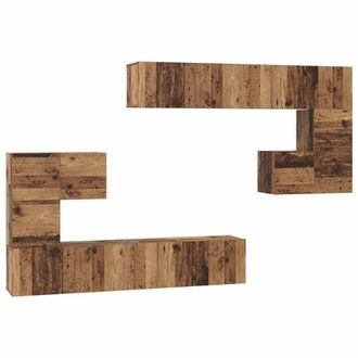 Berkfield Home Wall-mounted Tv Cabinet 8 pcs Old wood Medium 30.5 x 30 x 30 cm in Brown