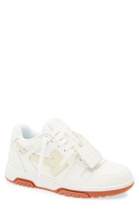 Off-white Out Of Office Leather Sneaker in Beige And White at Nordstrom Rack, Size 7Us / 40Eu