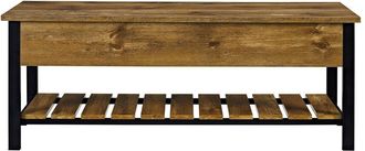 Walker Edison 48In Open-Top Storage Bench With Shoe Shelf