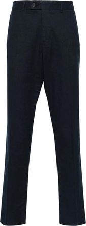 J.Lindeberg Blauwe Linnen Stretch Casual Broek - Heren - Straight fit broeken - Blauw - XL - Linnen - Broeken