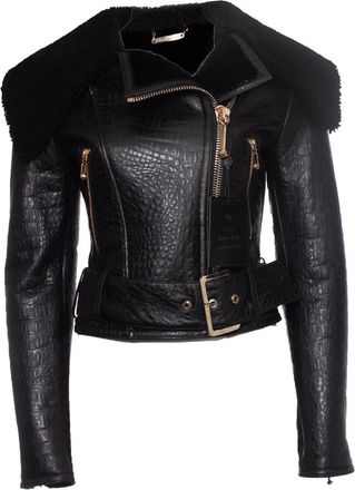 Philipp Plein Philipp Plein Croc embossed leather jacket