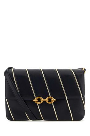 Saint Laurent Black Leather Le Maillon Crossbody Bag