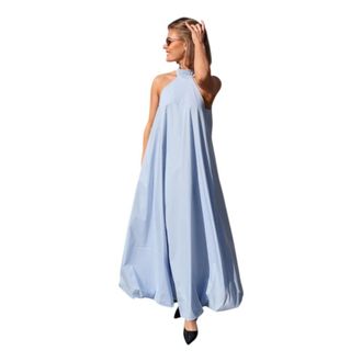 Undress Code Lana Balloon Dress - Dames - Maxi kleedjes - Blauw - S - Kleedjes