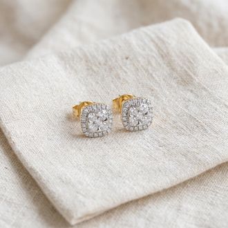 Pompeii3 1 3/8ct Three Stone Diamond Ring 14K White Gold Size Selectable