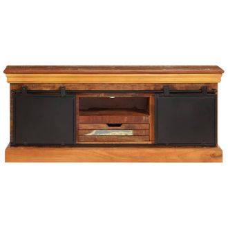 Berkfield Home TV Cabinet 110x30x45 cm Solid Reclaimed Wood in Brown | Size: 110 x 30 x 45 cm