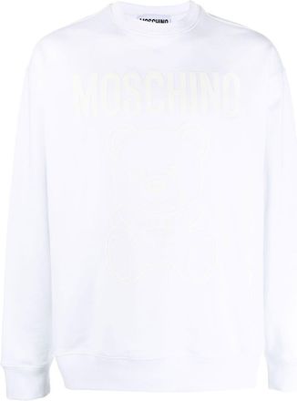 Moschino logo-print crew neck sweatshirt - men - Cotton - 50 - White