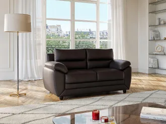 Vente-Unique Divano 2 posti in similpelle Marrone - MANOA