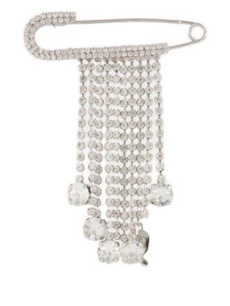 Paco Rabanne crystal-embellishment pin charm - Silver