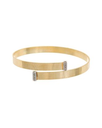 Meshmerise 18K Over Silver 0.06 Ct. Tw. Diamond Bangle Bracelet