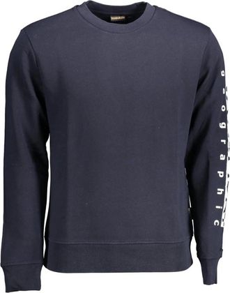 Napapijri Blauwe Sweatshirt Ronde Hals Print Logo - Heren - Sweatshirts - Blauw - 2XL - Hoodies & sweatvesten
