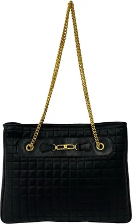 Celine Black Leather Shoulder Bag Tote Bag (Pre-Owned)
