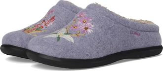 L.L.Bean Daybreak Scuff Motif 2 Womens Slippers Gray Lavender/Jess Franks Wild Flowers : 10 B - Medium, Wool