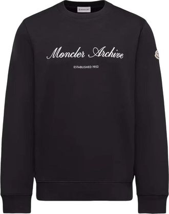 Moncler Signature Logo Sweatshirt - Heren - Sweatshirts - Zwart - M - Hoodies & sweatvesten