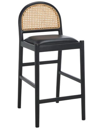 Safavieh Couture Laylie Rattan & Leather Counter Stool